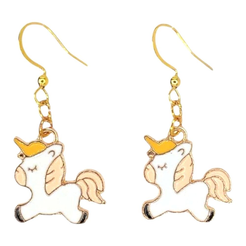 Pastel Unicorn Earrings Fashion Jewelry Dangle Earrings Animal Fantasy Horse - Picture 1 of 4